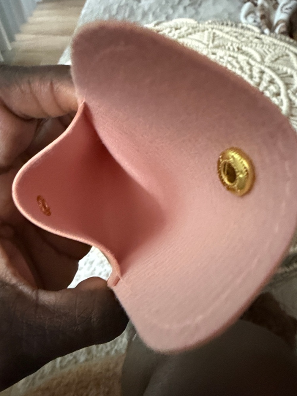 Tory Burch Gold and Black Logo Drop Earrings with Pink Pouch - Picture 4 of 5